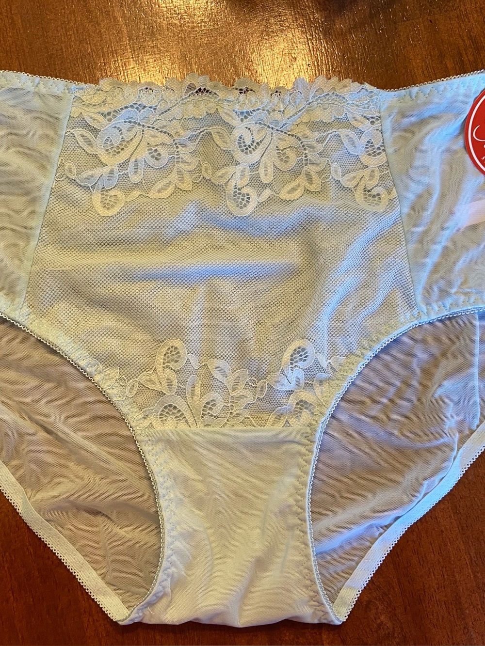 High-Waist Lace panty - Light blue